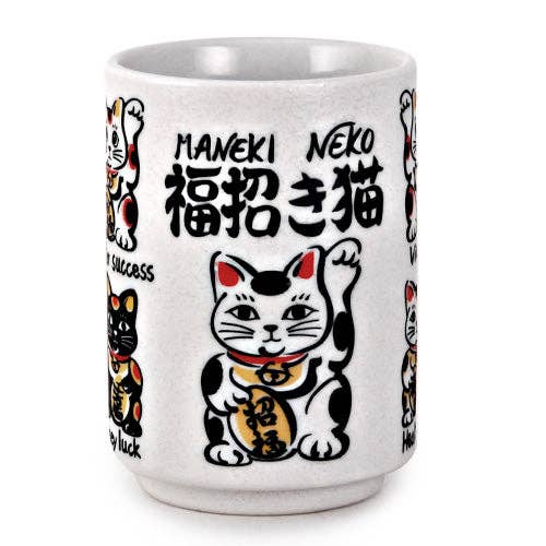 Japanese Lucky Cat Yunomi Style Tea Cup