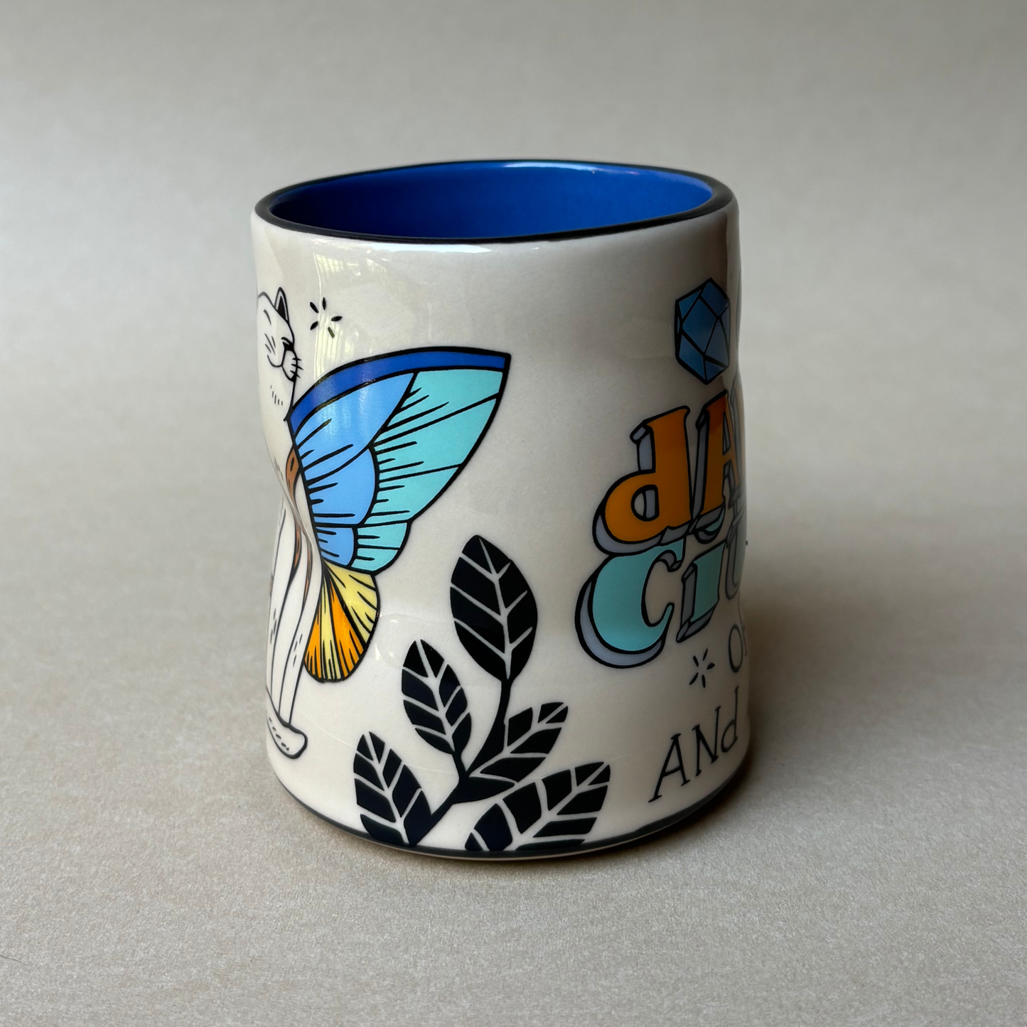 Sun Dappled Cat Spark Cup - Large Ceramic Mug