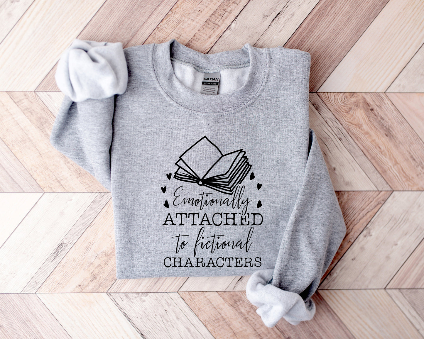 Wholesale Emotionally Attached Graphic Tee - Grey Sweatshirt