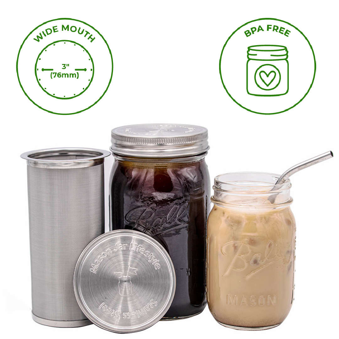 Cold Brew Coffee and Tea - Stainless Steel Filter Kit