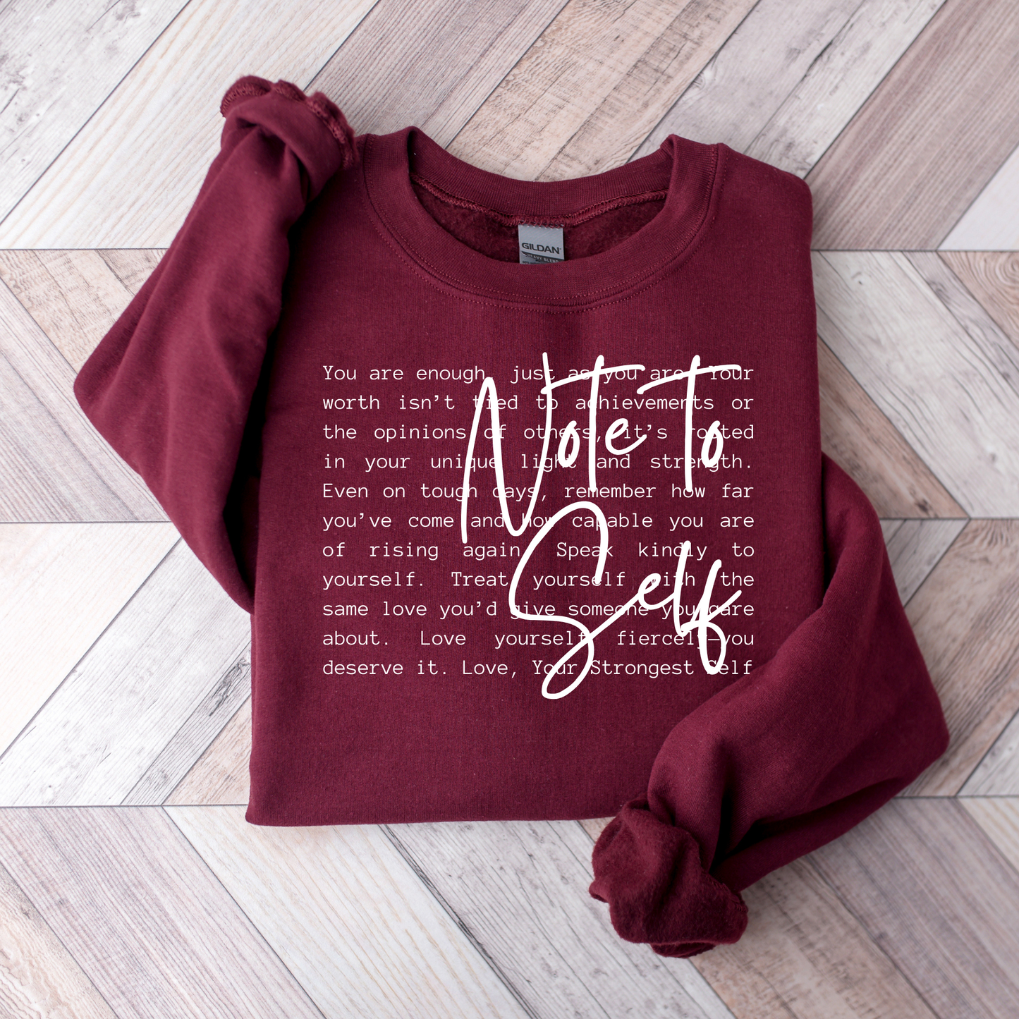 Wholesale Note to self Sweatshirt - Maroon Sweatshirt