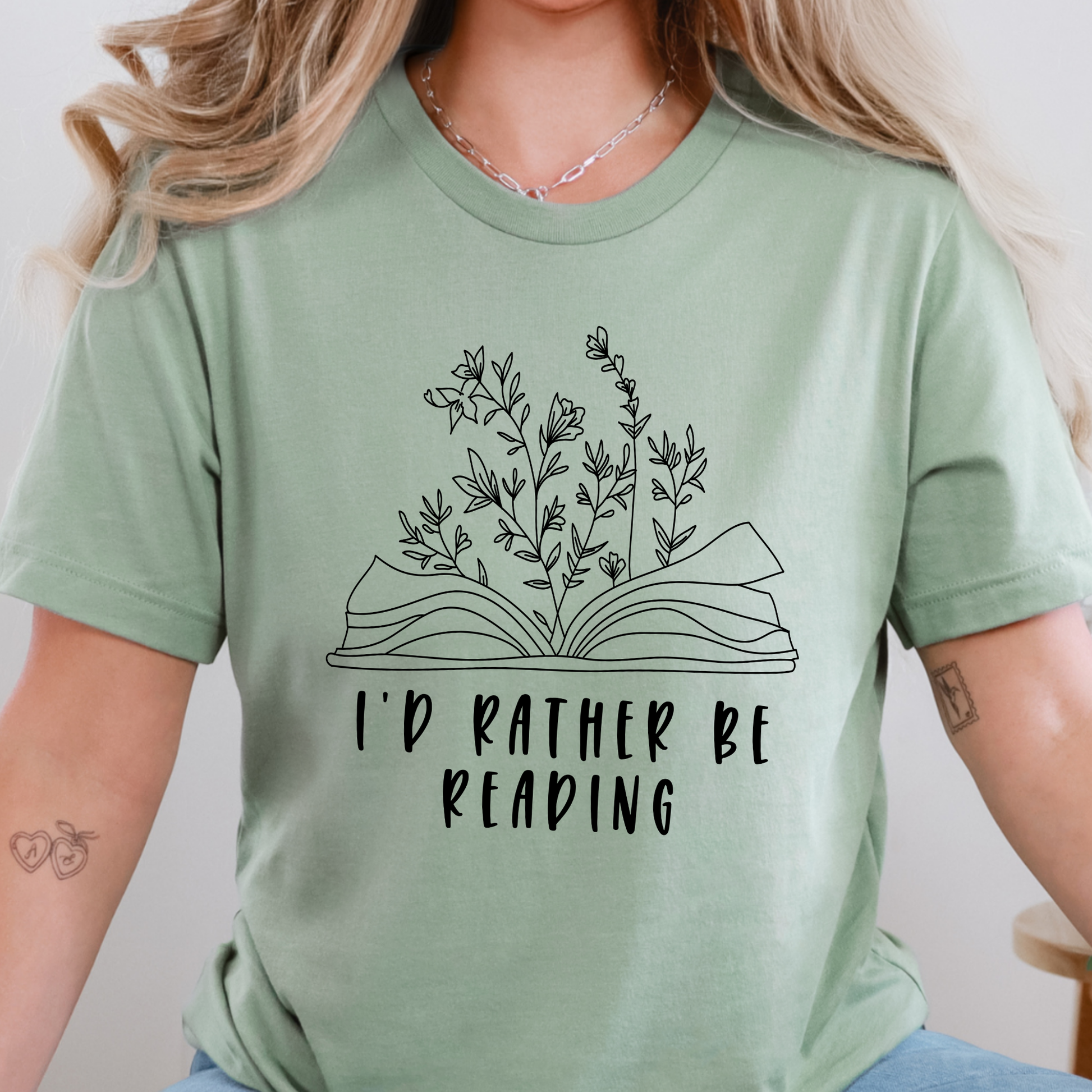 Wholesale I'd Rather Be Reading Graphic Tee - Ash Tee