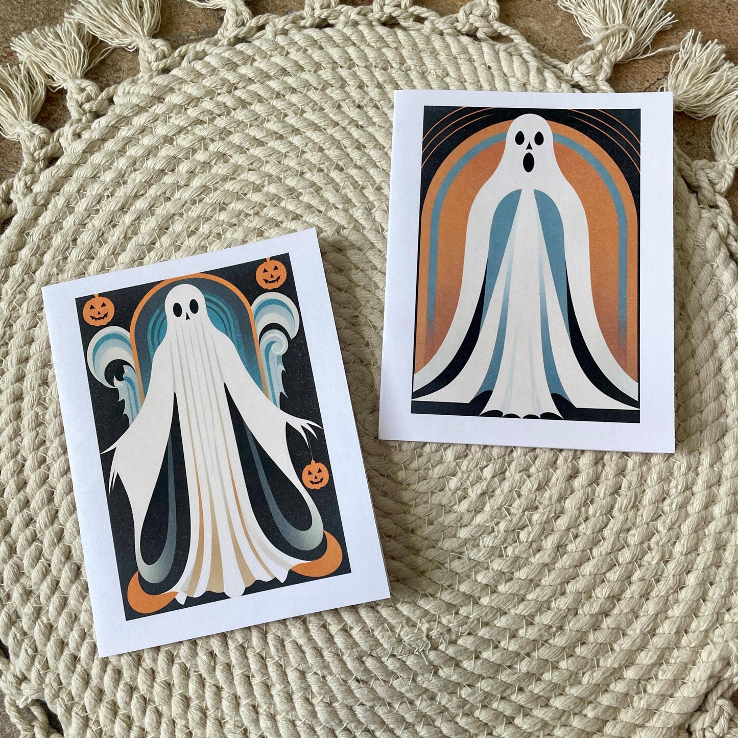 Art Deco Ghost Halloween Note Cards 