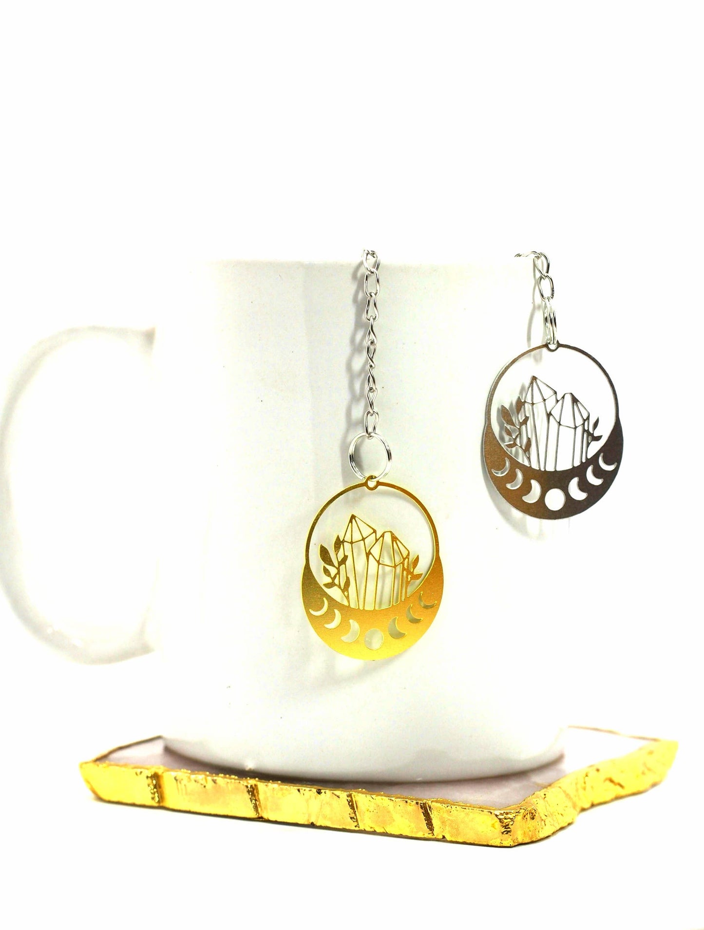 Golden Crystals & Moon Cycle Loose Leaf Tea Infuser