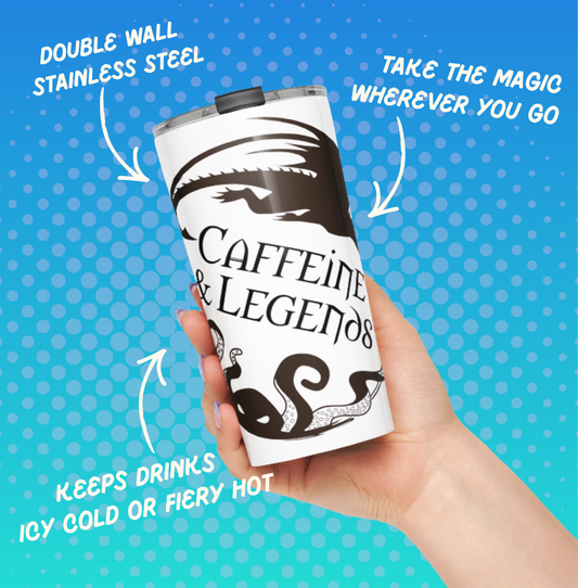 Caffeine & Legends Stainless Steel Tumbler