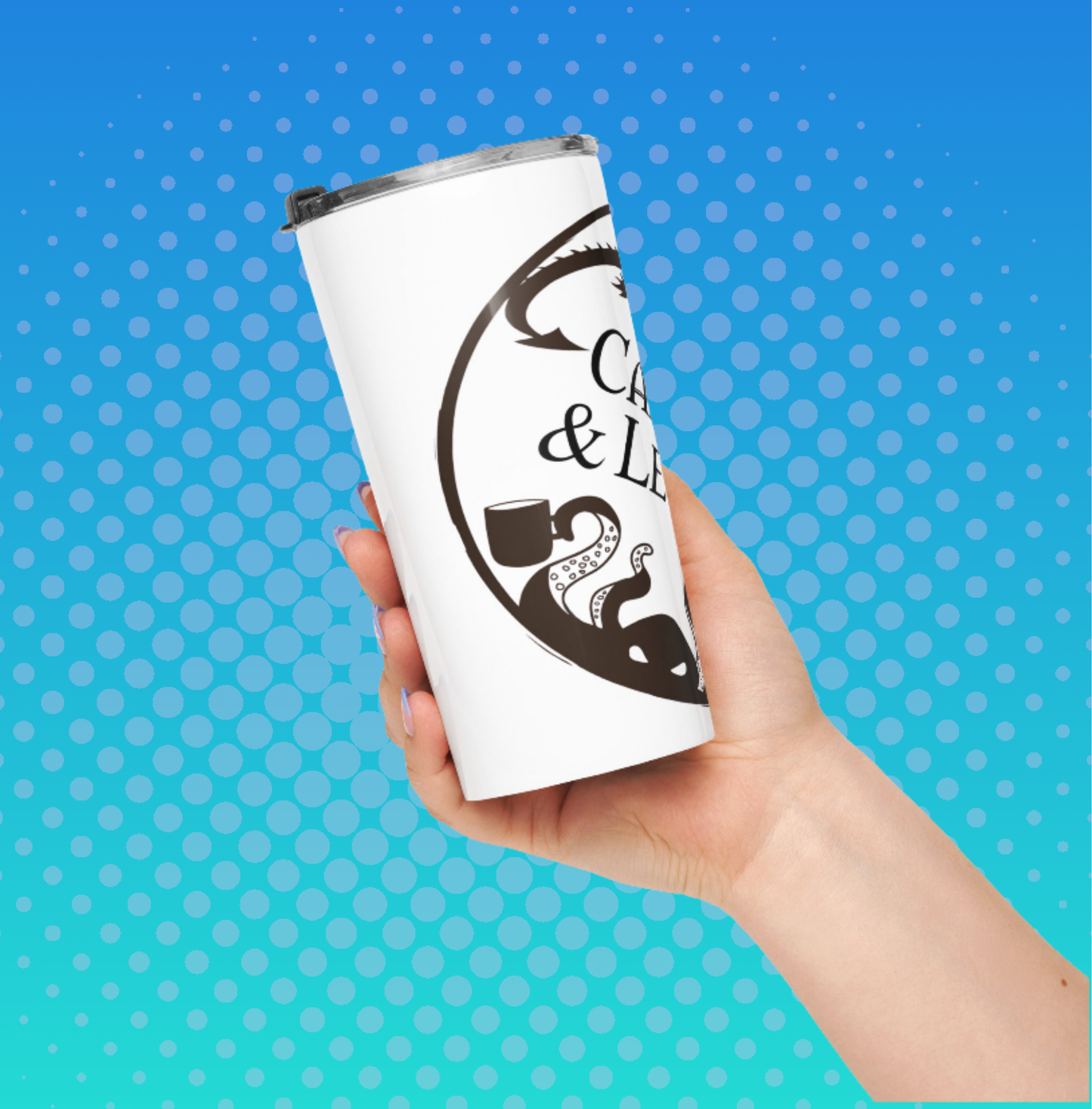 Caffeine & Legends Stainless Steel Tumbler