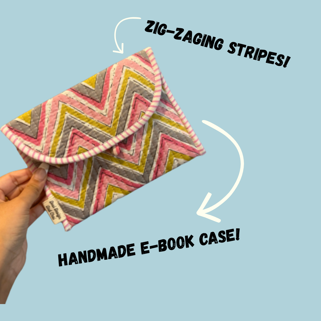 Block Printed & Handmade | eBook reader cotton pouch