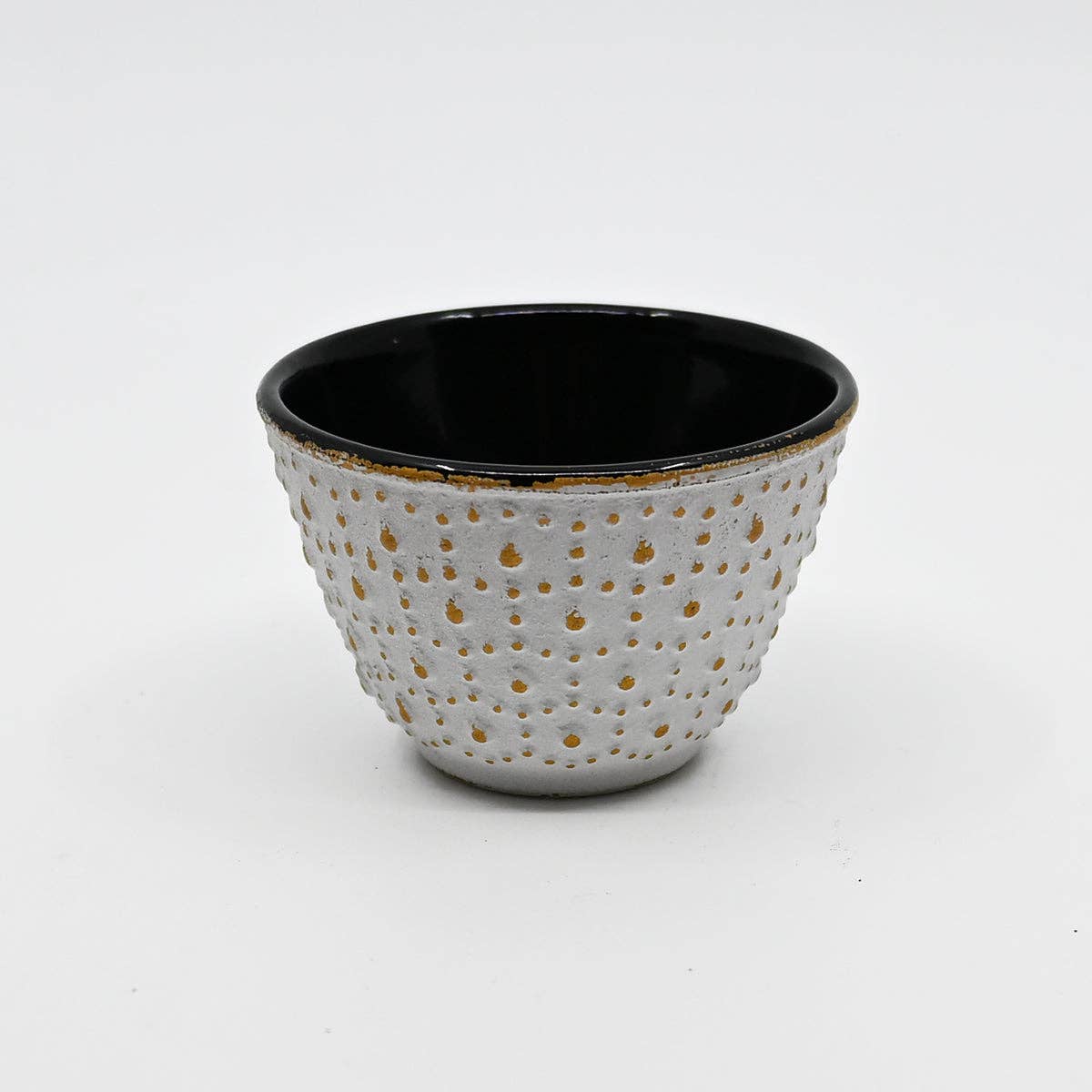 Cast Iron Tea Cup – White Hobnail