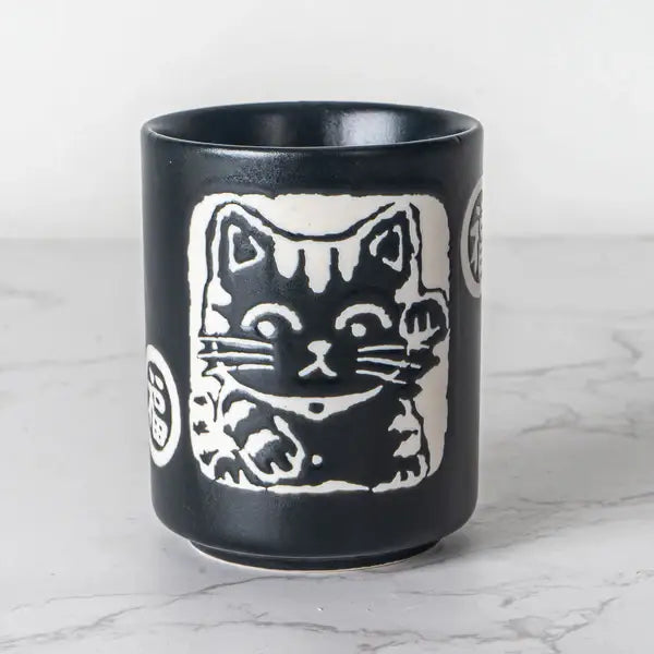 Lucky Cat Yunomi Style Tea Cup