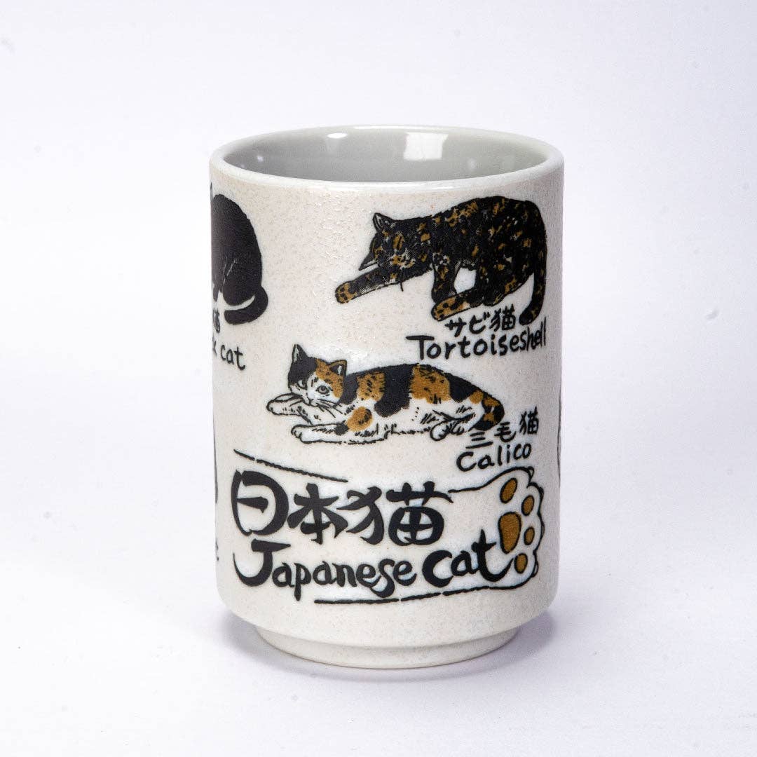 Japanese Cat Yunomi Style Tea Cup