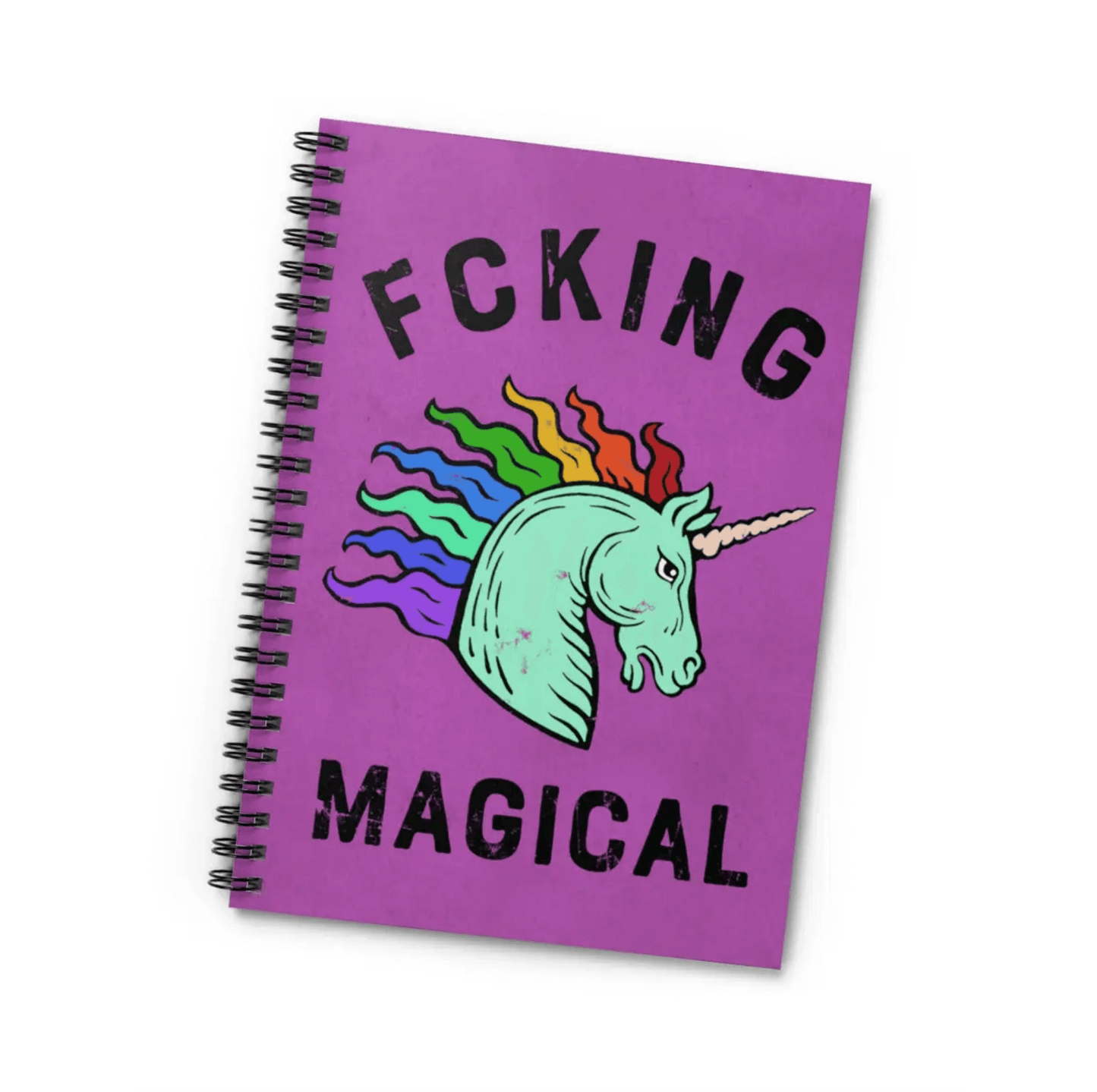 FKING MAGICAL (rainbow unicorn) spiral notebook